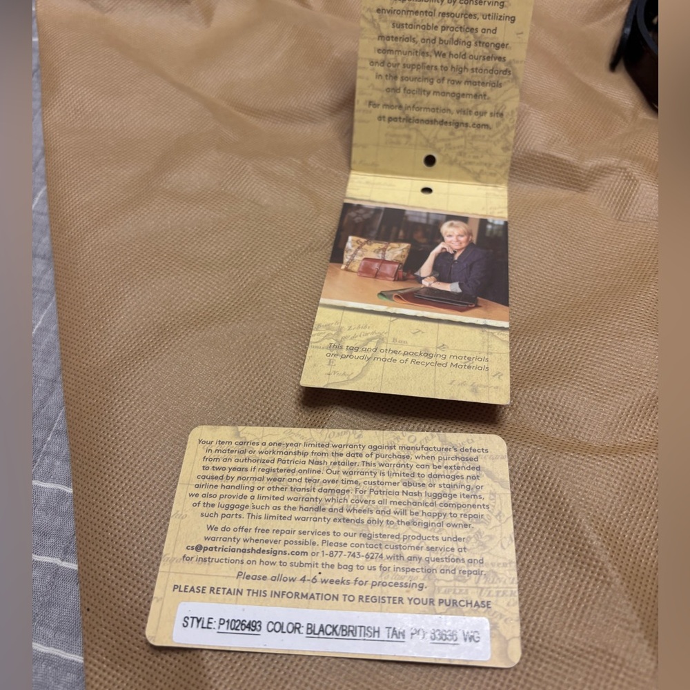 Patricia Nash Brown and Black societies bag with Black Strap - Picture 7 of 7
